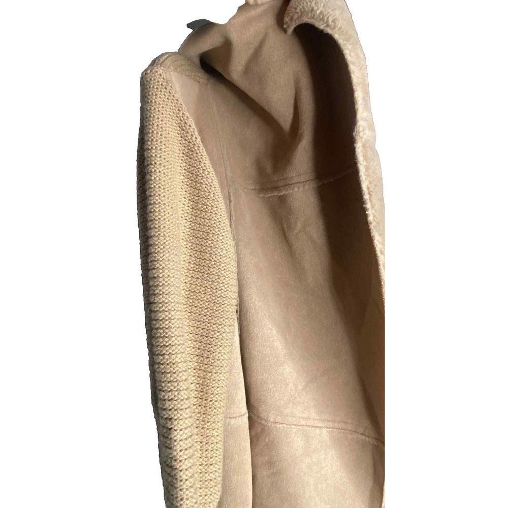 Hazel women's cardigan Size Large Gia Faux Fur Suede and Knit Waterfall boho - Picture 5 of 9